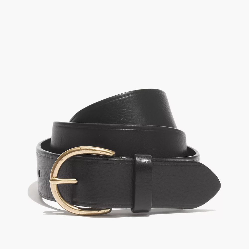 MADEWELL // MEDIUM PERFECT BELT // BLACK + GOLD